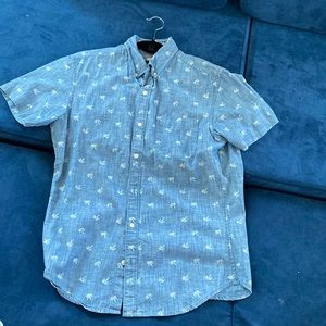 Denim blue palm trees shirt